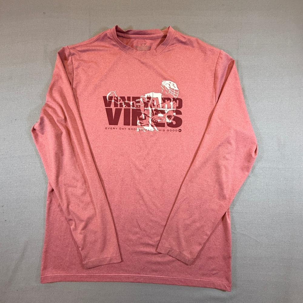 Vineyard Vines Performance Lacrosse Long Sleeve Shirt XL 18 Pink 3V011272 1946